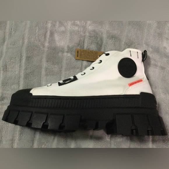 Palladium Women’s Revolt HI TX Platform Canvas Star White Boots Size 8 - Picture 7 of 12